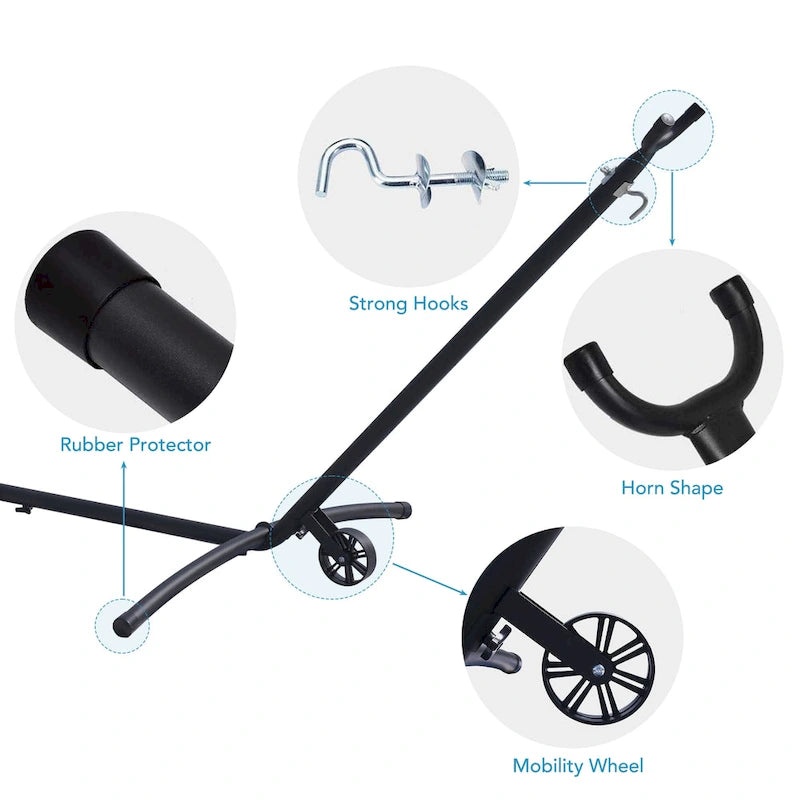 Outdoor Hammock Stand Heavy Duty Coated Steel Tube Frame,450lbs Capacity,Multi-size