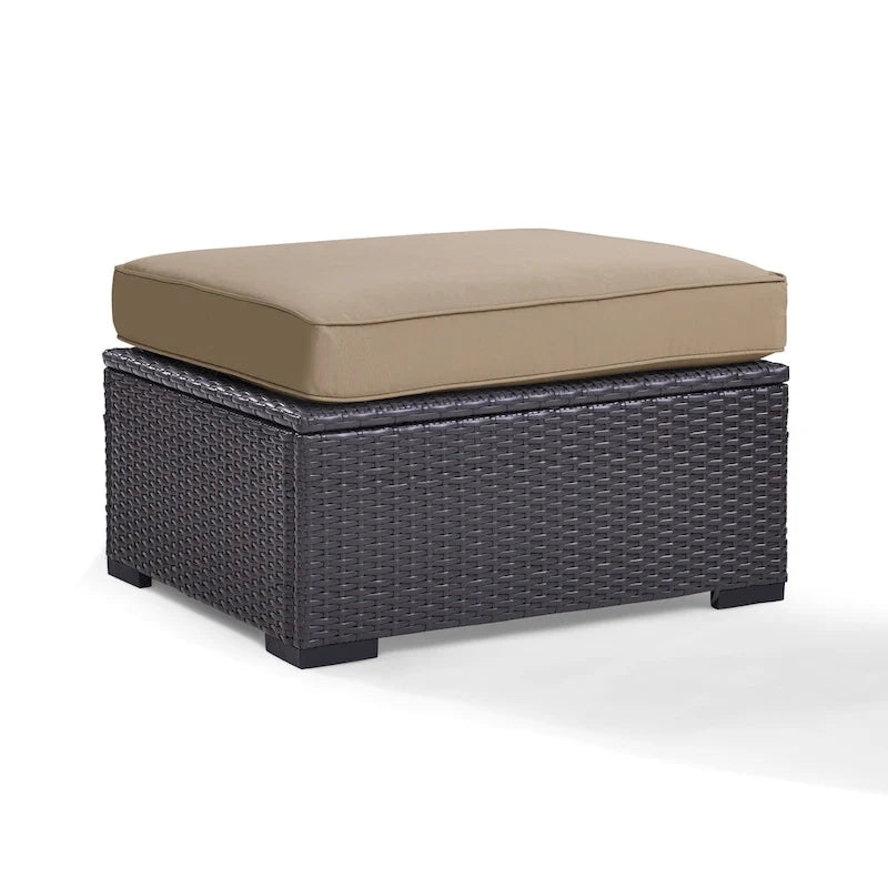Crosley Biscayne Ottoman With Mocha Cushions