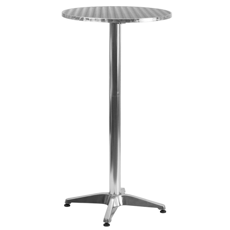 23.25  Round Aluminum Indoor-Outdoor Bar Height Table with Flip-Up Table
