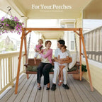 6.9*4.4*5.7ft Wooden Porch Swing Frame