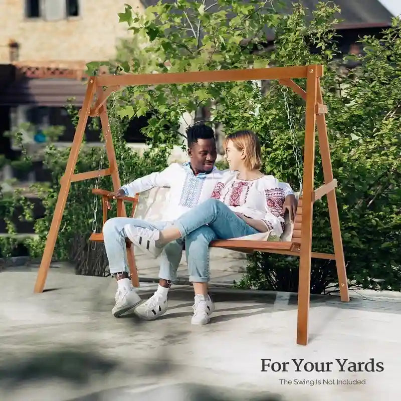 6.9*4.4*5.7ft Wooden Porch Swing Frame