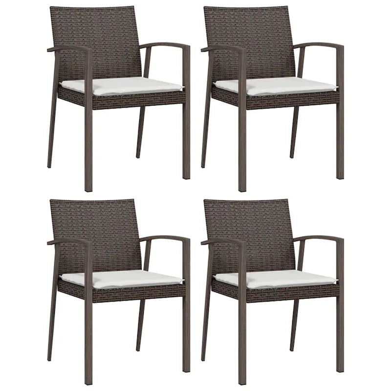 vidaXL 3/5/7/9 Piece Patio Dining Set with Cushions Poly Rattan and Steel