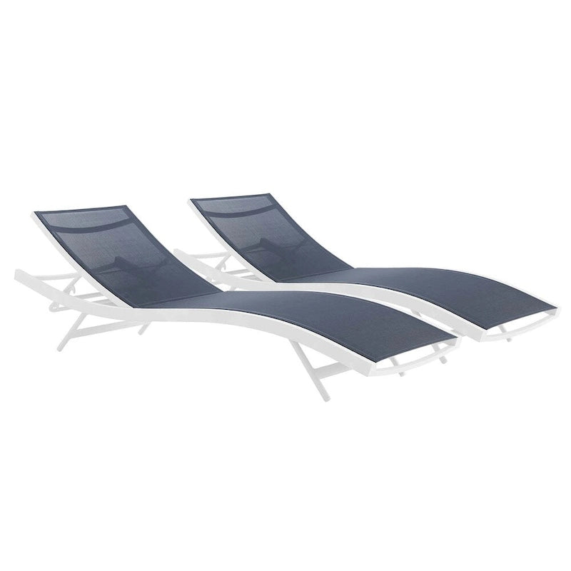 Glimpse Outdoor Patio Mesh Chaise Lounge Set of 2 - N/A