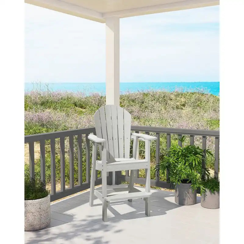 Rustic Adirondack Chairs Outdoor BarStools with Hight Back Design