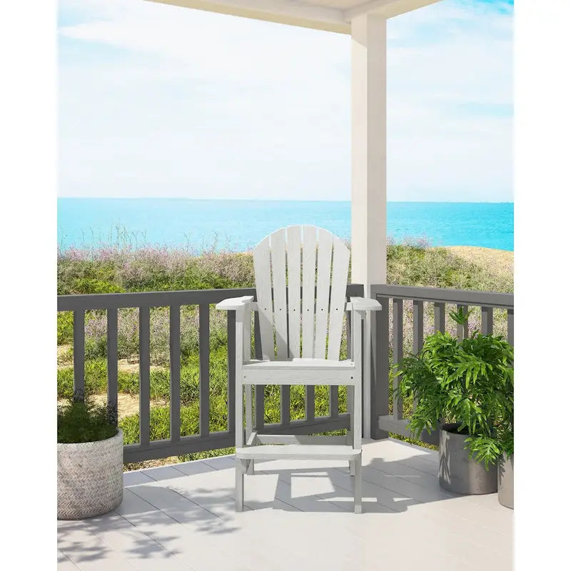 Rustic Adirondack Chairs Outdoor BarStools with Hight Back Design