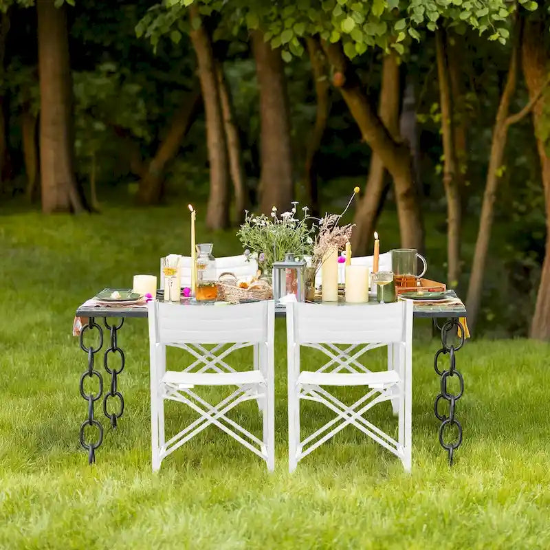 Aoodor Outdoor Patio 4-Pack 34  Director's Chairs, 225 lbs Capacity - N/A