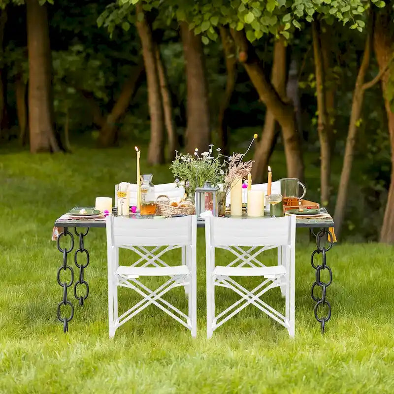 Aoodor Outdoor Patio 4-Pack 34  Director's Chairs, 225 lbs Capacity - N/A