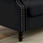 Chesterfield Sofa Black Velvet for Living Room