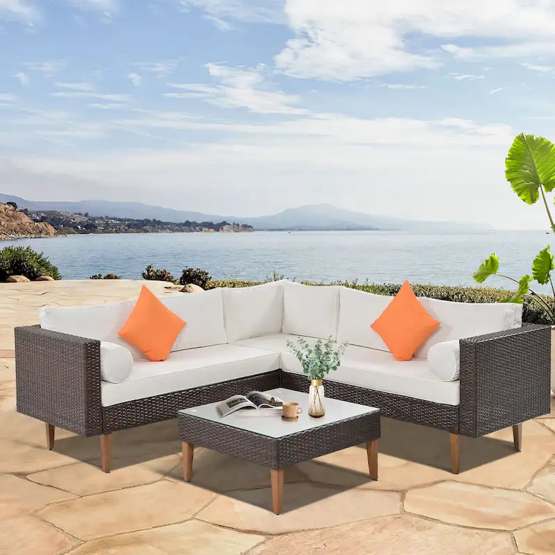4-pieces Outdoor Wicker Sofa Set