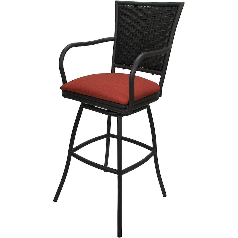 Patio Outdoor Extra Tall Spectator Bar Stool 35  Erin Terracotta Black - 35  Tall