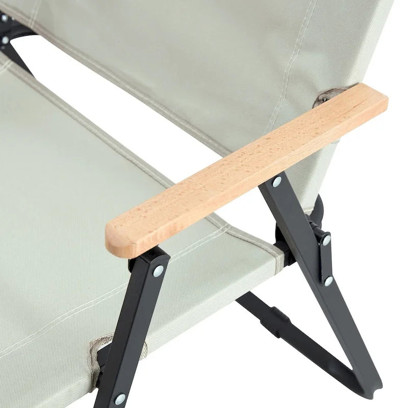 Portable Folding Outdoor Chair For Camping In Beige