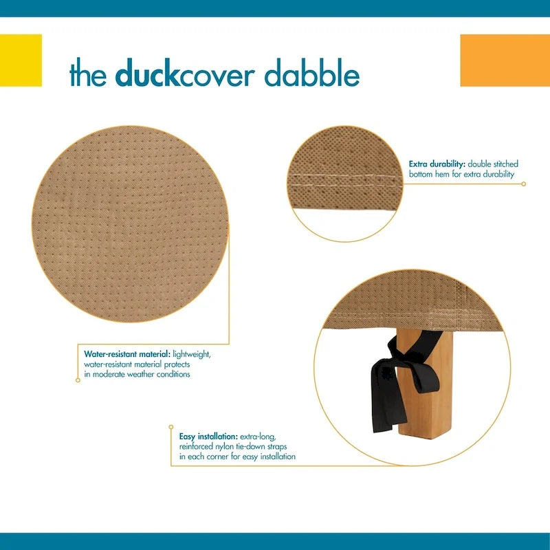 Duck Covers Essential Water-Resistant 90 Inch Rectangular/Oval Patio Table & Chair Set Cover