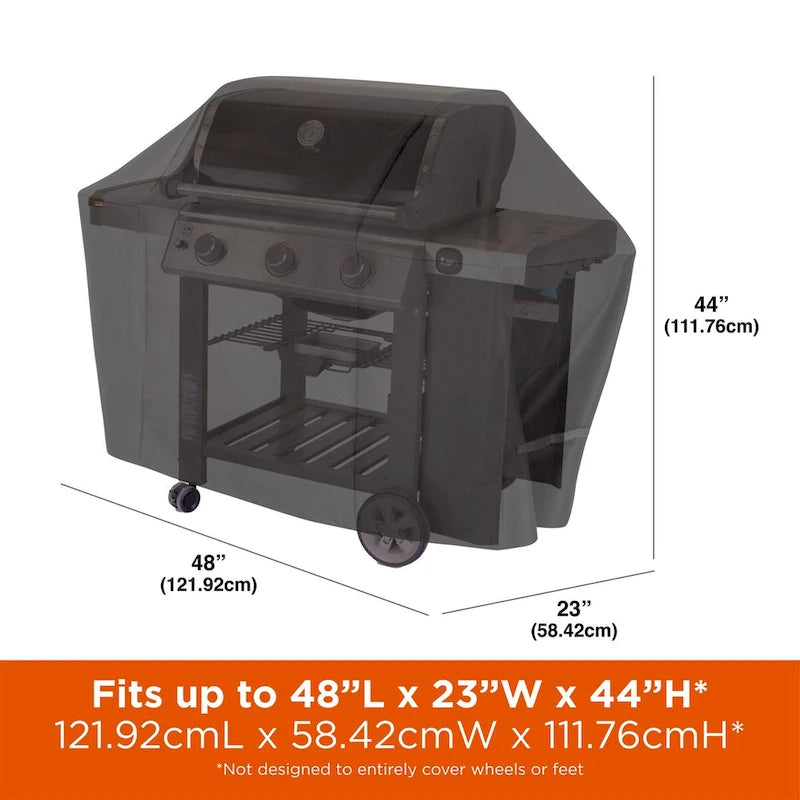Modern Leisure Chalet Outdoor Patio 2 Burner Bbq Grill Cover, 48  W x 23 D  x 44  H, Black