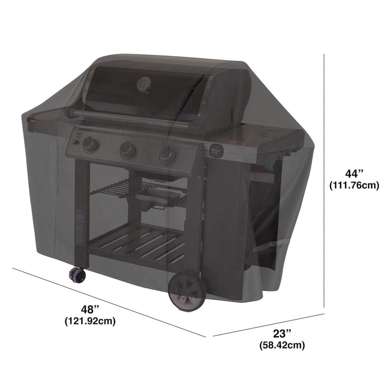 Modern Leisure Chalet Outdoor Patio 2 Burner Bbq Grill Cover, 48  W x 23 D  x 44  H, Black