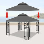 10x10Ft Outdoor Patio Gazebo Replacement Double Canopy Top Cover Only