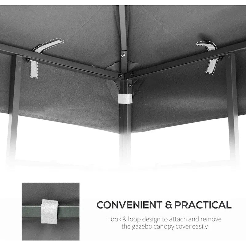10x10Ft Outdoor Patio Gazebo Replacement Double Canopy Top Cover Only