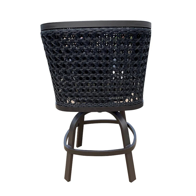 Monterey Patio Motion Swivel Bar Stool Chair with Accent Pillow - N/A