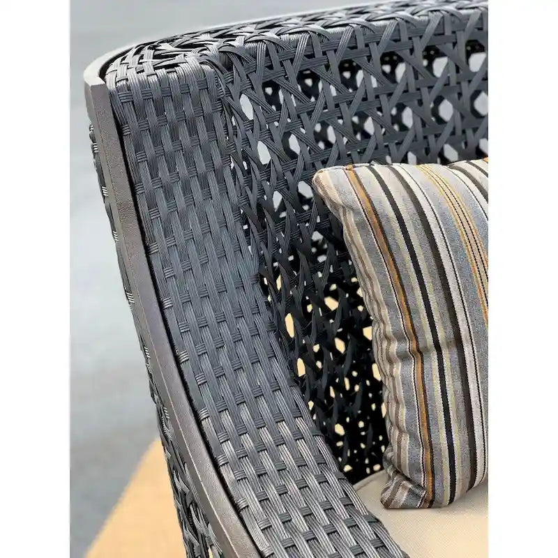 Monterey Patio Motion Swivel Bar Stool Chair with Accent Pillow - N/A