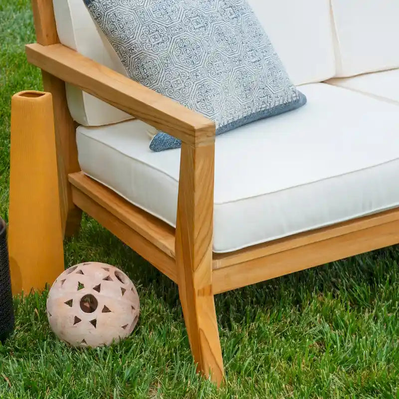 Clermont Outdoor Natural Teak 3 Seat Sofa