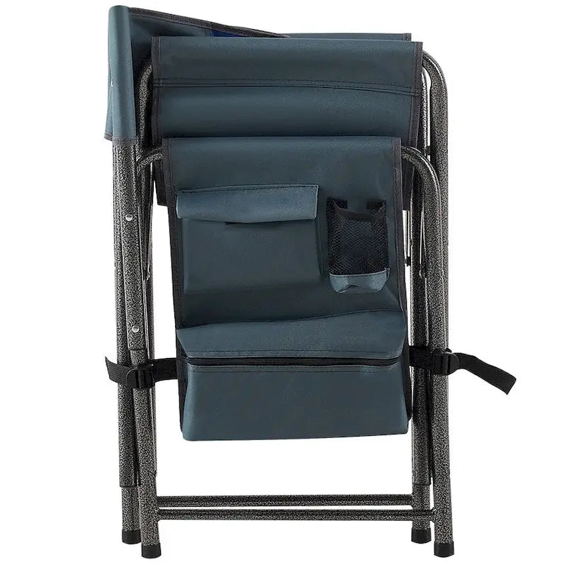 1-piece Padded Folding Outdoor Chair with Storage Pockets,Lightweight Oversized Directors Chair