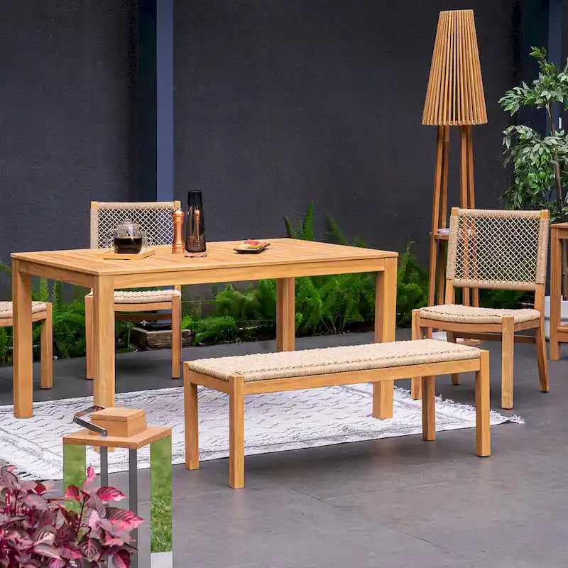 Cambridge Casual Paxton Teak Wood Outdoor Backless Bench