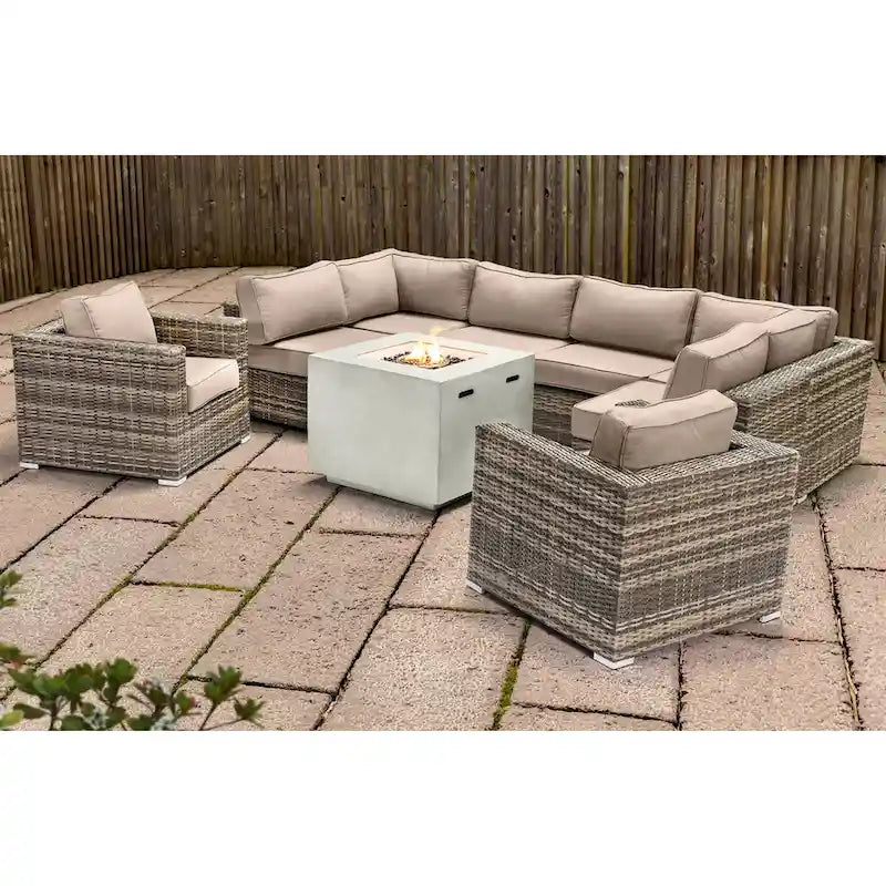 LSI 6 Person Seating Group With Sunbrella Cushions And Concrete Firepit