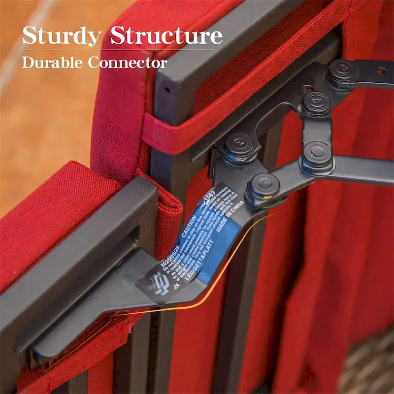 Indoor & Outdoor Recliner, All-Weather Wicker Reclining Patio Chair, Red Cushion (1 Chair)